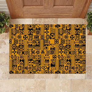 West African Yellow Art - Adinkra Culture Rubber Doormat