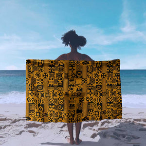 West African Yellow Art - Adinkra Culture Sarong