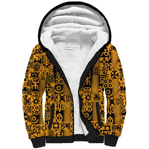 West African Yellow Art - Adinkra Culture Sherpa Hoodie