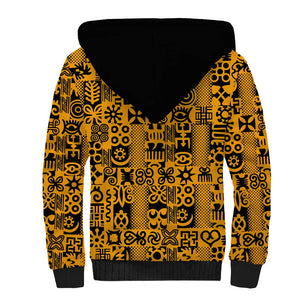 West African Yellow Art - Adinkra Culture Sherpa Hoodie