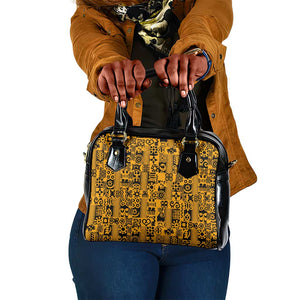 West African Yellow Art - Adinkra Culture Shoulder Handbag