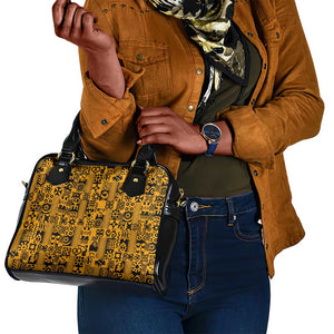 West African Yellow Art - Adinkra Culture Shoulder Handbag