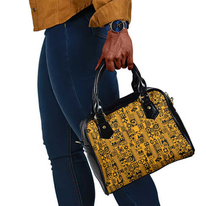 West African Yellow Art - Adinkra Culture Shoulder Handbag