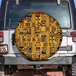 West African Yellow Art - Adinkra Culture Spare Tire Cover