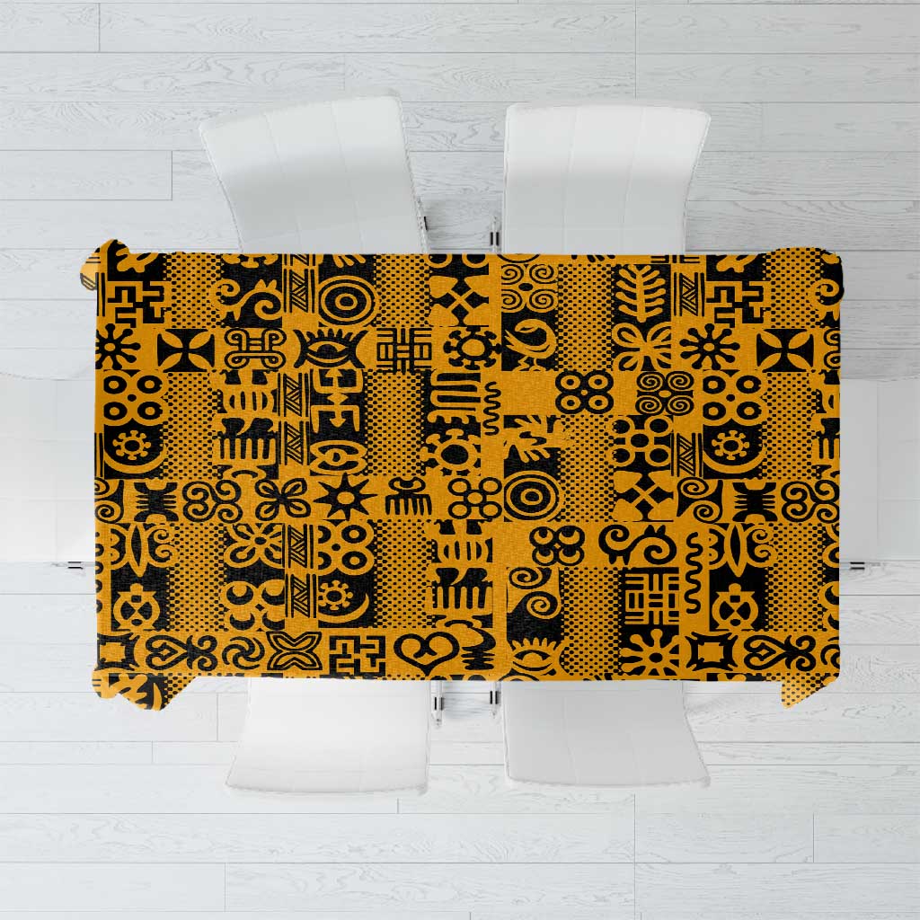 West African Yellow Art - Adinkra Culture Tablecloth