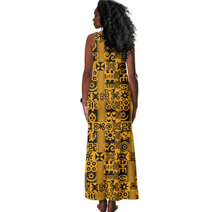 West African Yellow Art - Adinkra Culture Tank Maxi Dress