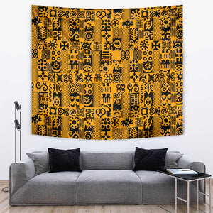 West African Yellow Art - Adinkra Culture Tapestry