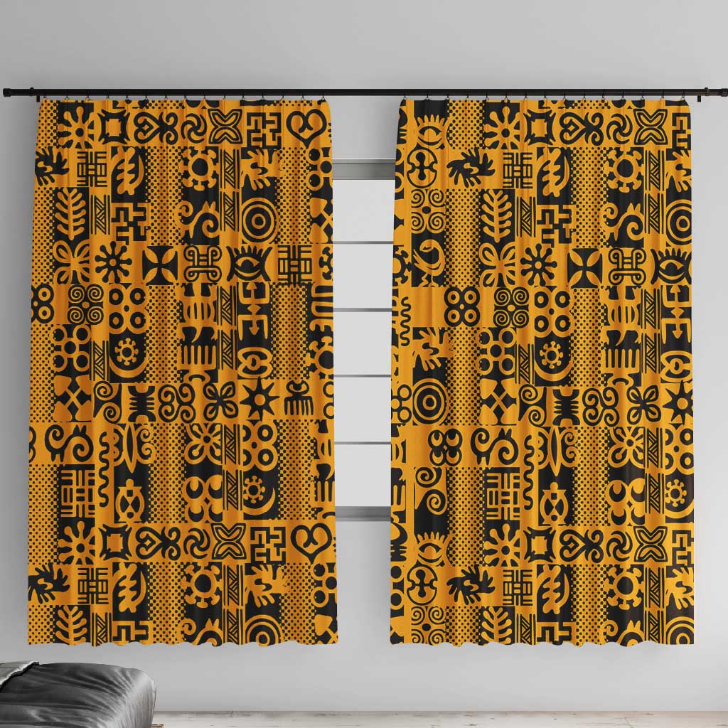 West African Yellow Art - Adinkra Culture Window Curtain