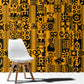 West African Yellow Art - Adinkra Culture Window Curtain