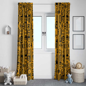 West African Yellow Art - Adinkra Culture Window Curtain