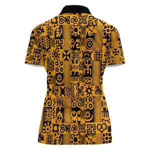 West African Yellow Art - Adinkra Culture Women Polo Shirt