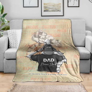 Gift for Dad - Personalized African Father and Son Blanket