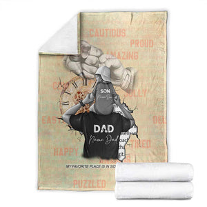 Gift for Dad - Personalized African Father and Son Blanket