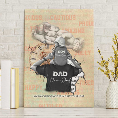 Gift for Dad - Personalized African Father and Son Canvas Wall Art