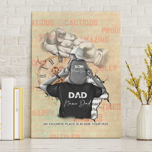 Gift for Dad - Personalized African Father and Son Canvas Wall Art