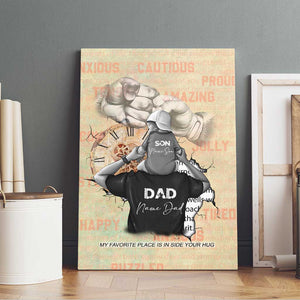 Gift for Dad - Personalized African Father and Son Canvas Wall Art