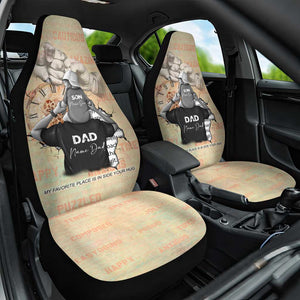 Gift for Dad - Personalized African Father and Son Car Seat Cover