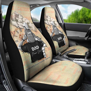 Gift for Dad - Personalized African Father and Son Car Seat Cover