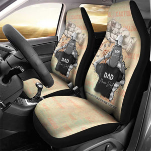 Gift for Dad - Personalized African Father and Son Car Seat Cover