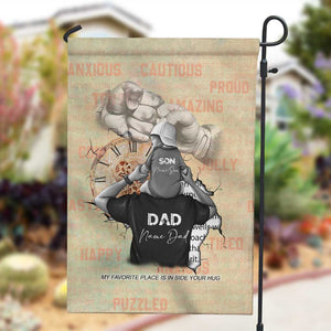 Gift for Dad - Personalized African Father and Son Garden Flag