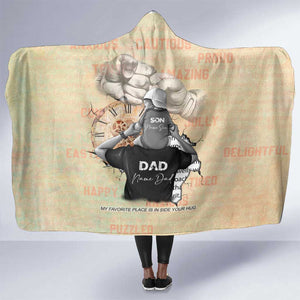 Gift for Dad - Personalized African Father and Son Hooded Blanket