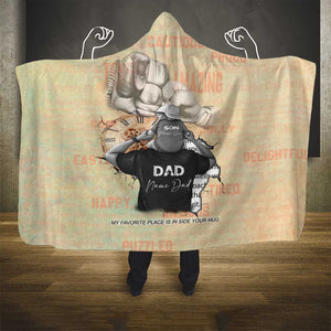 Gift for Dad - Personalized African Father and Son Hooded Blanket