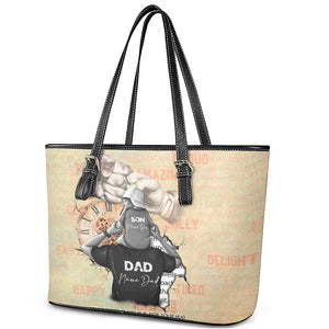 Gift for Dad - Personalized African Father and Son Leather Tote Bag