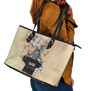 Gift for Dad - Personalized African Father and Son Leather Tote Bag