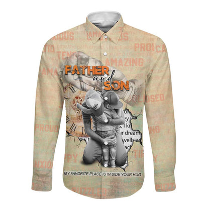 Gift for Dad - Personalized African Father and Son Long Sleeve Button Shirt