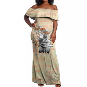 Gift for Dad - Personalized African Father and Son Off Shoulder Maxi Dress