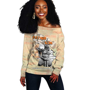 Gift for Dad - Personalized African Father and Son Off Shoulder Sweater