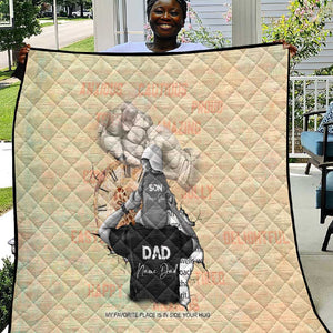 Gift for Dad - Personalized African Father and Son Quilt