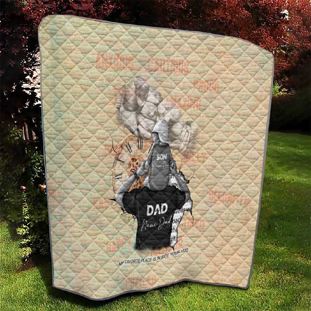 Gift for Dad - Personalized African Father and Son Quilt