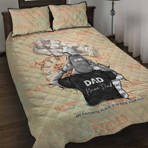 Gift for Dad - Personalized African Father and Son Quilt Bed Set