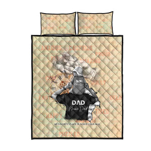 Gift for Dad - Personalized African Father and Son Quilt Bed Set