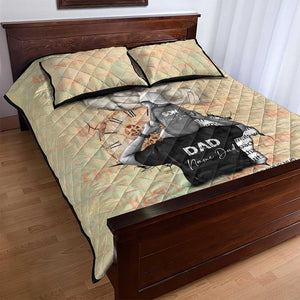 Gift for Dad - Personalized African Father and Son Quilt Bed Set