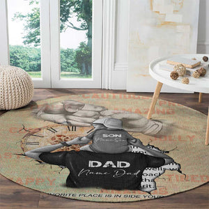 Gift for Dad - Personalized African Father and Son Round Carpet