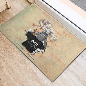 Gift for Dad - Personalized African Father and Son Rubber Doormat