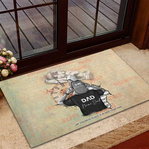 Gift for Dad - Personalized African Father and Son Rubber Doormat