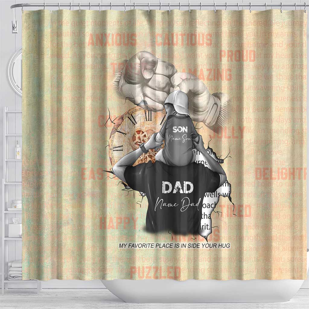 Gift for Dad - Personalized African Father and Son Shower Curtain