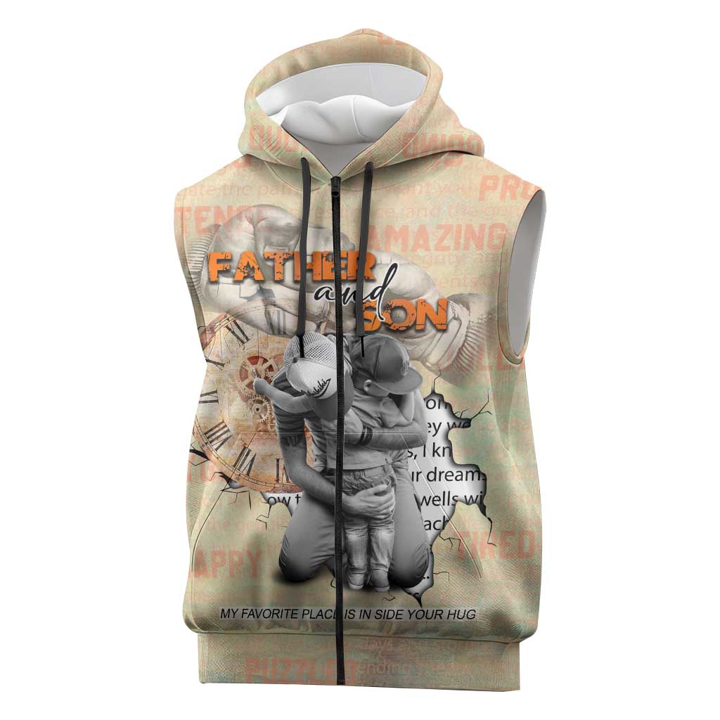 Gift for Dad - Personalized African Father and Son Sleeveless Zip Hoodie - African Pride
