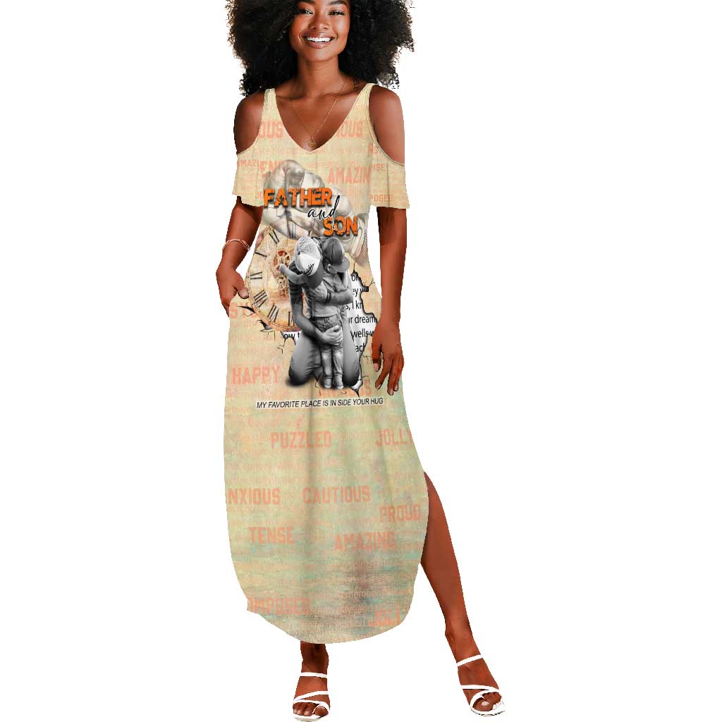 Gift for Dad - Personalized African Father and Son Summer Maxi Dress