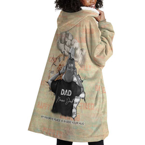 Gift for Dad - Personalized African Father and Son Wearable Blanket Hoodie