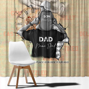 Gift for Dad - Personalized African Father and Son Window Curtain