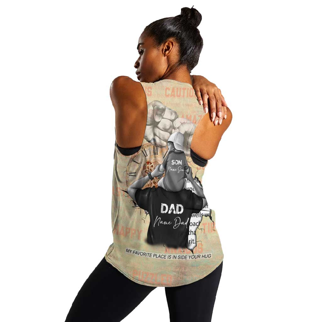Gift for Dad - Personalized African Father and Son Women Racerback Tank