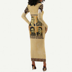 Revolutionary Freedom Fighters - Civil Rights Leaders Long Sleeve Bodycon Dress