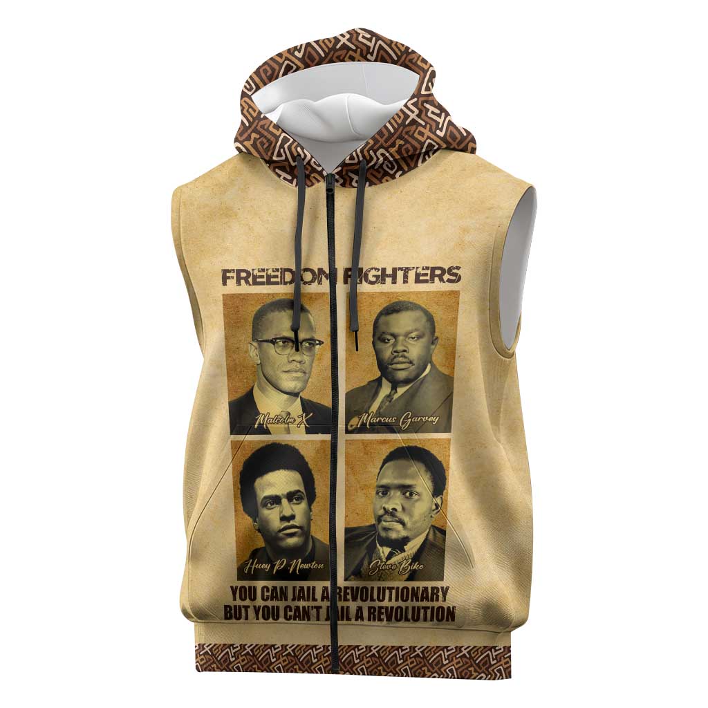 Revolutionary Freedom Fighters - Civil Rights Leaders Sleeveless Zip Hoodie - African Pride