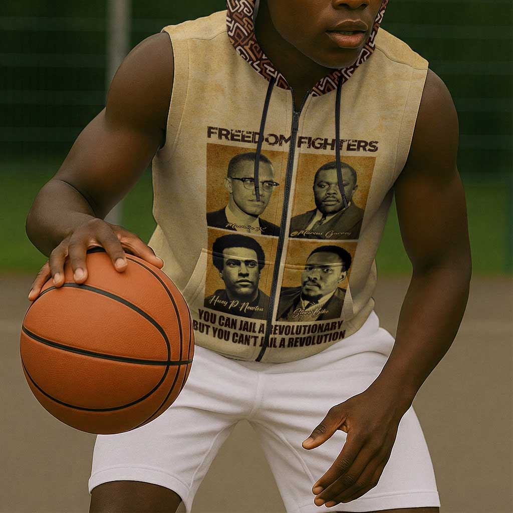 Revolutionary Freedom Fighters - Civil Rights Leaders Sleeveless Zip Hoodie - African Pride