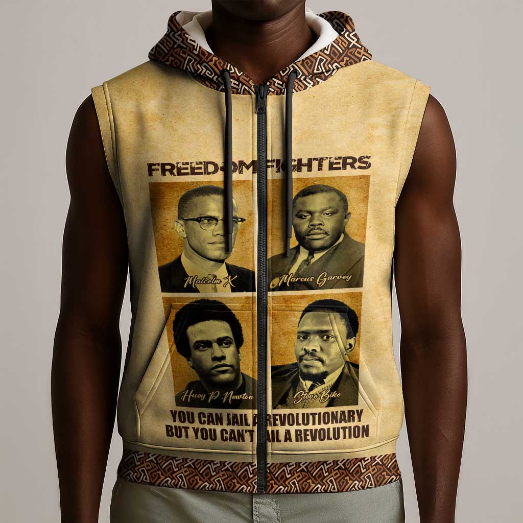 Revolutionary Freedom Fighters - Civil Rights Leaders Sleeveless Zip Hoodie - African Pride