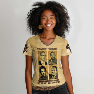 Revolutionary Freedom Fighters - Civil Rights Leaders Women V-Neck T-Shirt